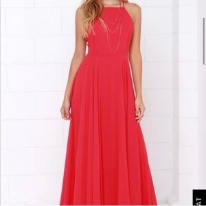 Lulu’s Women’s Red Criss Cross Long Dress